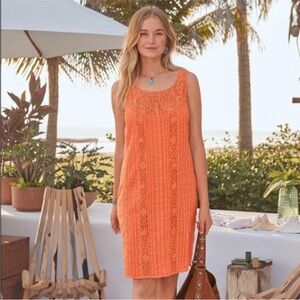 Sundance Amira Cotton Dress Apricot/Orange Size Small
